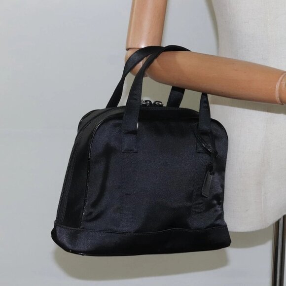 GUCCI Bamboo Hand Bag Nylon Black Auth nb074 - Picture 1 of 16
